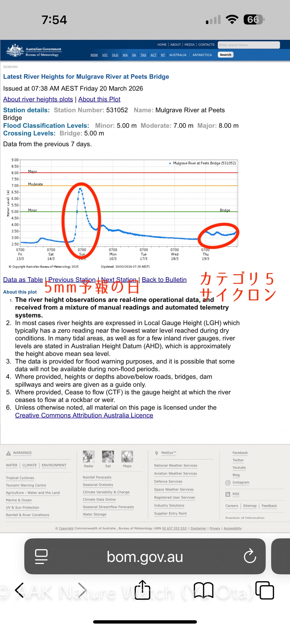ディンツリー川水位