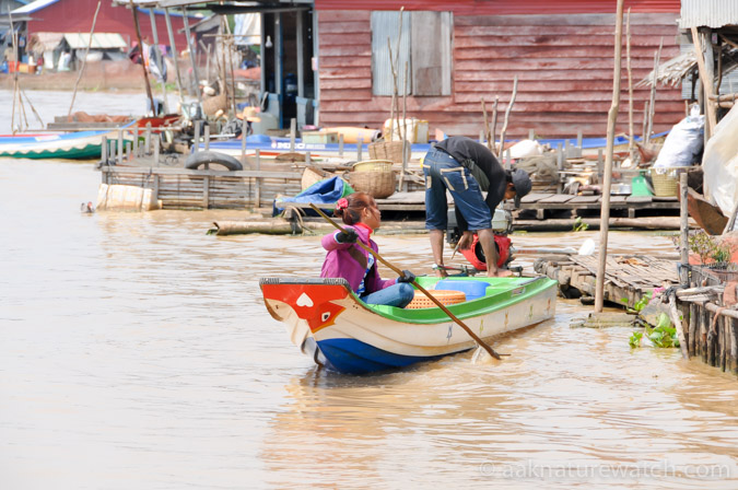 カンボジアの水上集落
